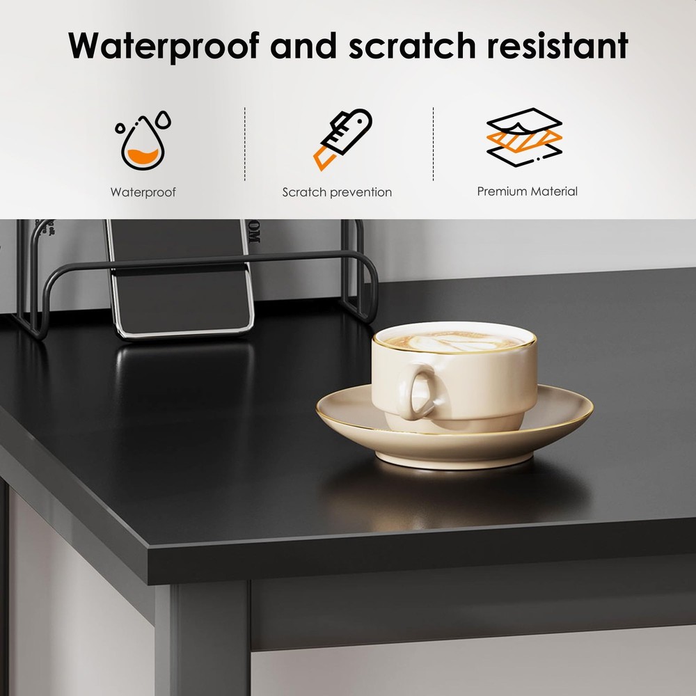 31.5 Inch Black Walnut Small Computer Desk Adjustable Home Office Table