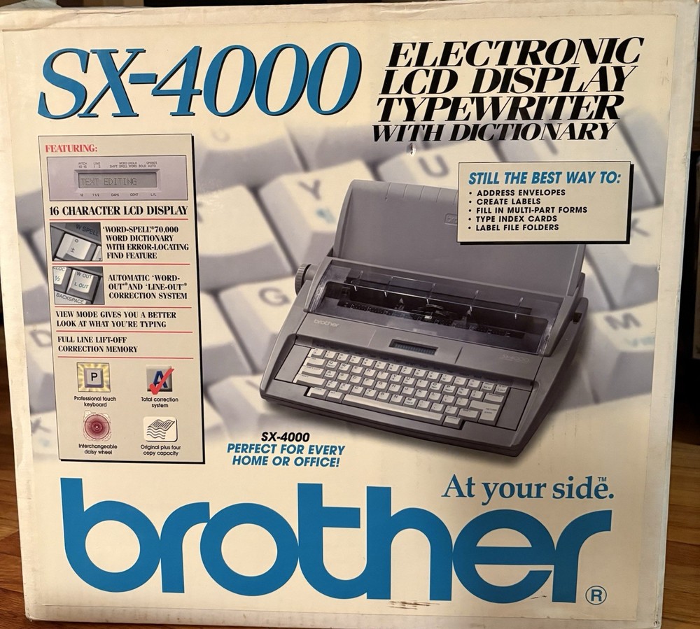 Brother SX-4000 Electronic LCD Display Typewriter W/ Box Correction Tapes