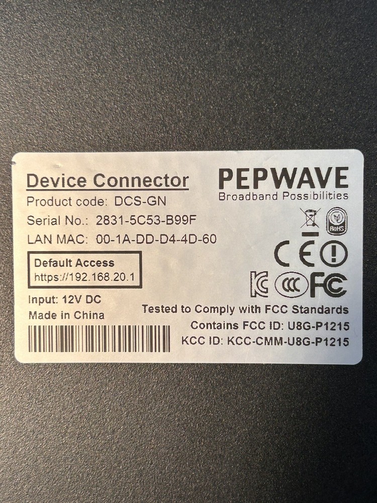 Pepwave DCS-GN Wireless AP w/power Adapter Working Fully Functional