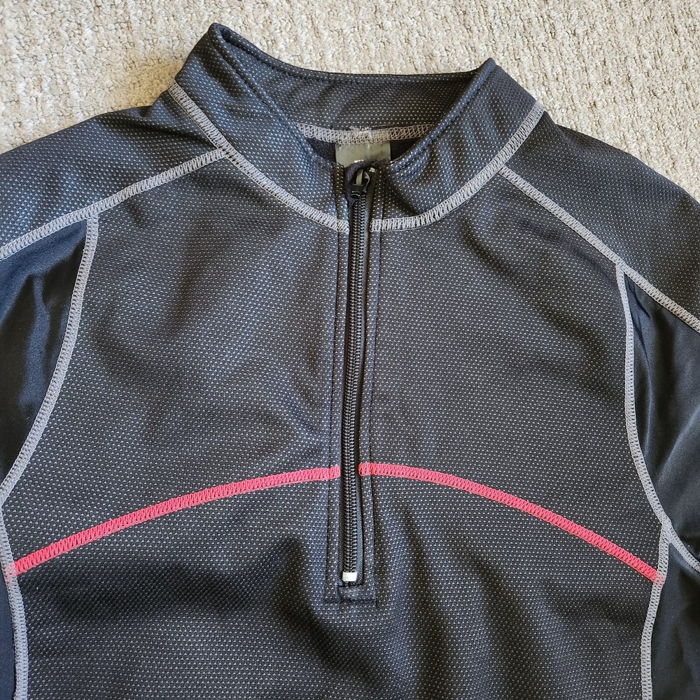 Torque Motorcycle Fleece Half-Zip Size M Medium Black Lightweight Jacket