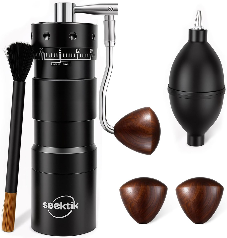 Manual Coffee Grinder with Numerical External Adjustable Setting Stainless Steel