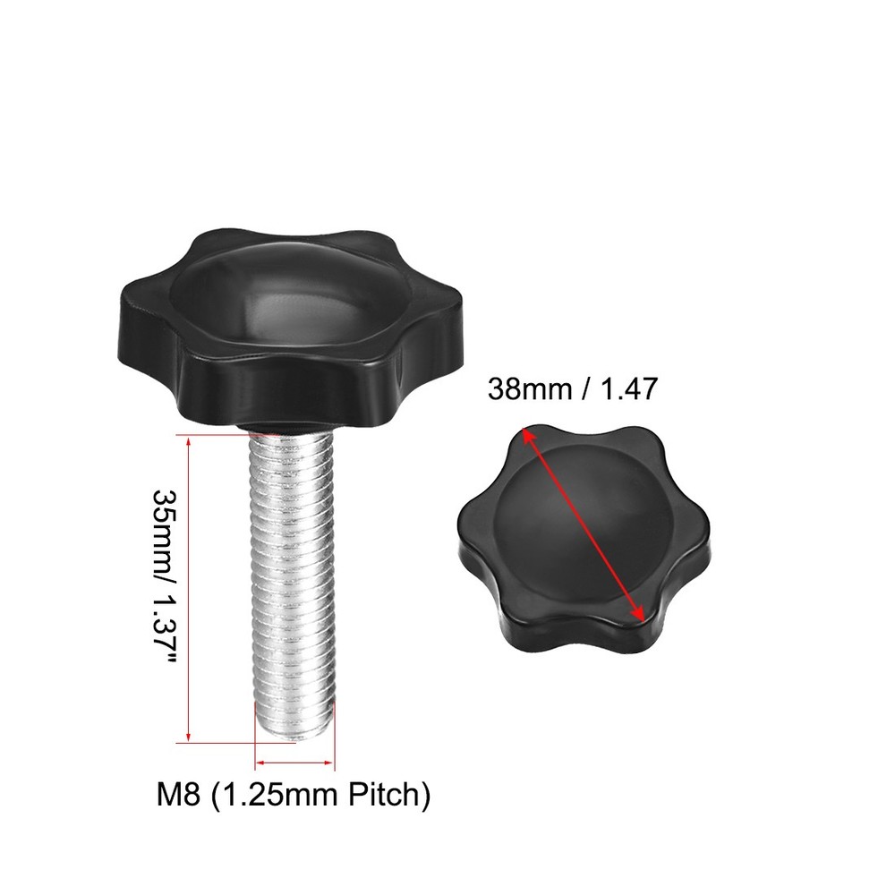 screw locking 38mm hexagonal plum dia M8 ×35mm thread 3pcs