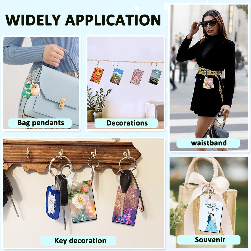 10 Pack Sublimation Keychain Blanks, MDF Double Sided Sublimation Blanks Keyc...