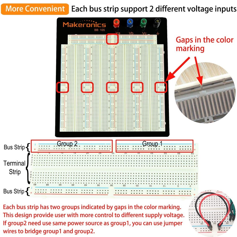 Makeronics 3220-Point Solderless Breadboard