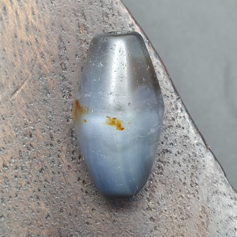 Antique Persian Himalayan Blue Chalcedony Agate Bead