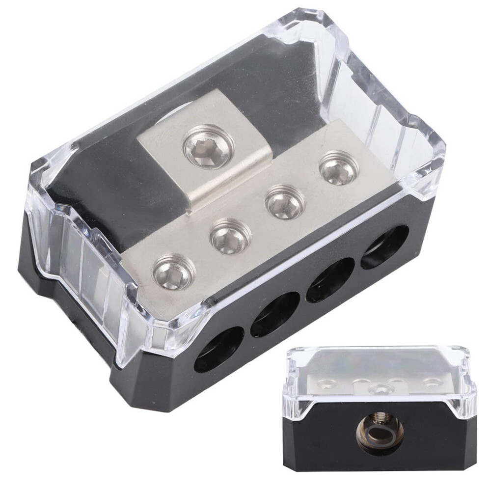 4 Way Distribution Block Car Audio Amp Power Ground Distributor Splitter Box 2pc