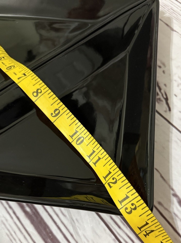 Pampered Chef Simple Additions Black Ceramic Triangle Serve Tray X 2