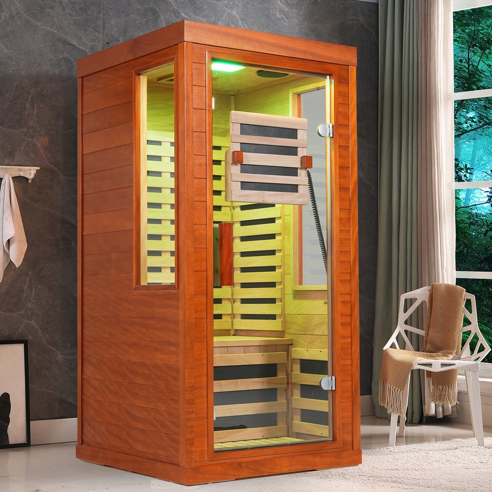 Infrared sauna with red light therapy for 1 person