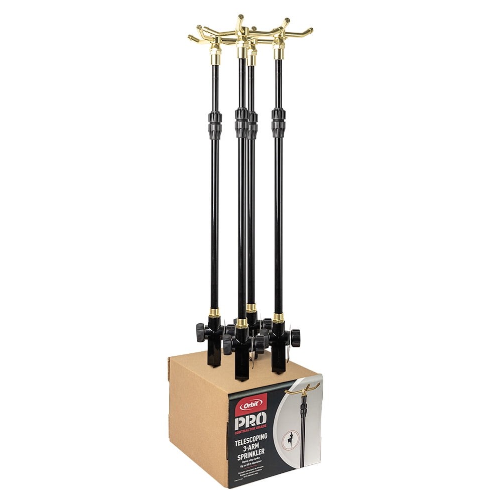 3-Arm Rotating L awn Sprinkler on Adjustable Step Spike