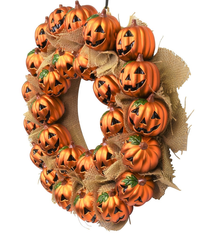 Tree Buddees Jack-O-Lantern Pumpkin Halloween Wreath Decoration