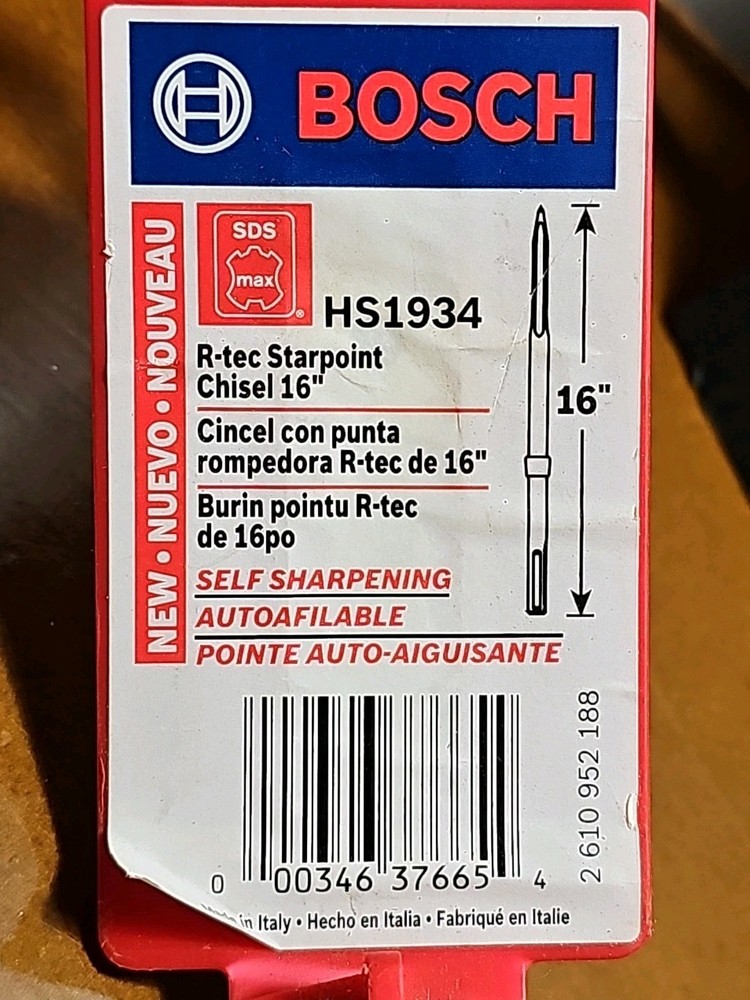 New Bosch HS1934 StarPoint Chisel Jackhammer Bit R-Tech 16”