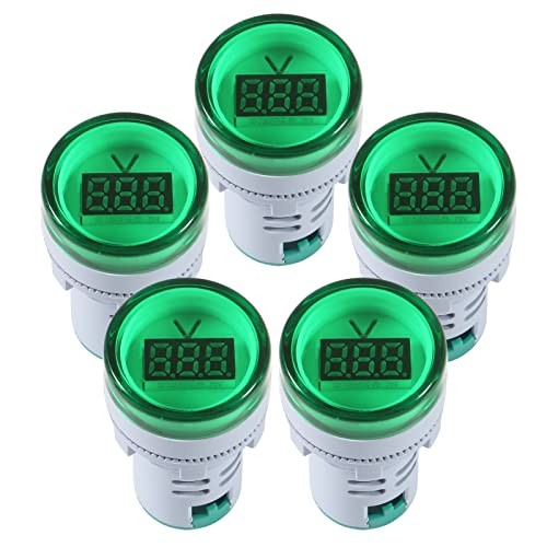 AITRIP 5PCS Digital DC Voltmeter LED Display Voltage Voltmeter AC 20-500V Green