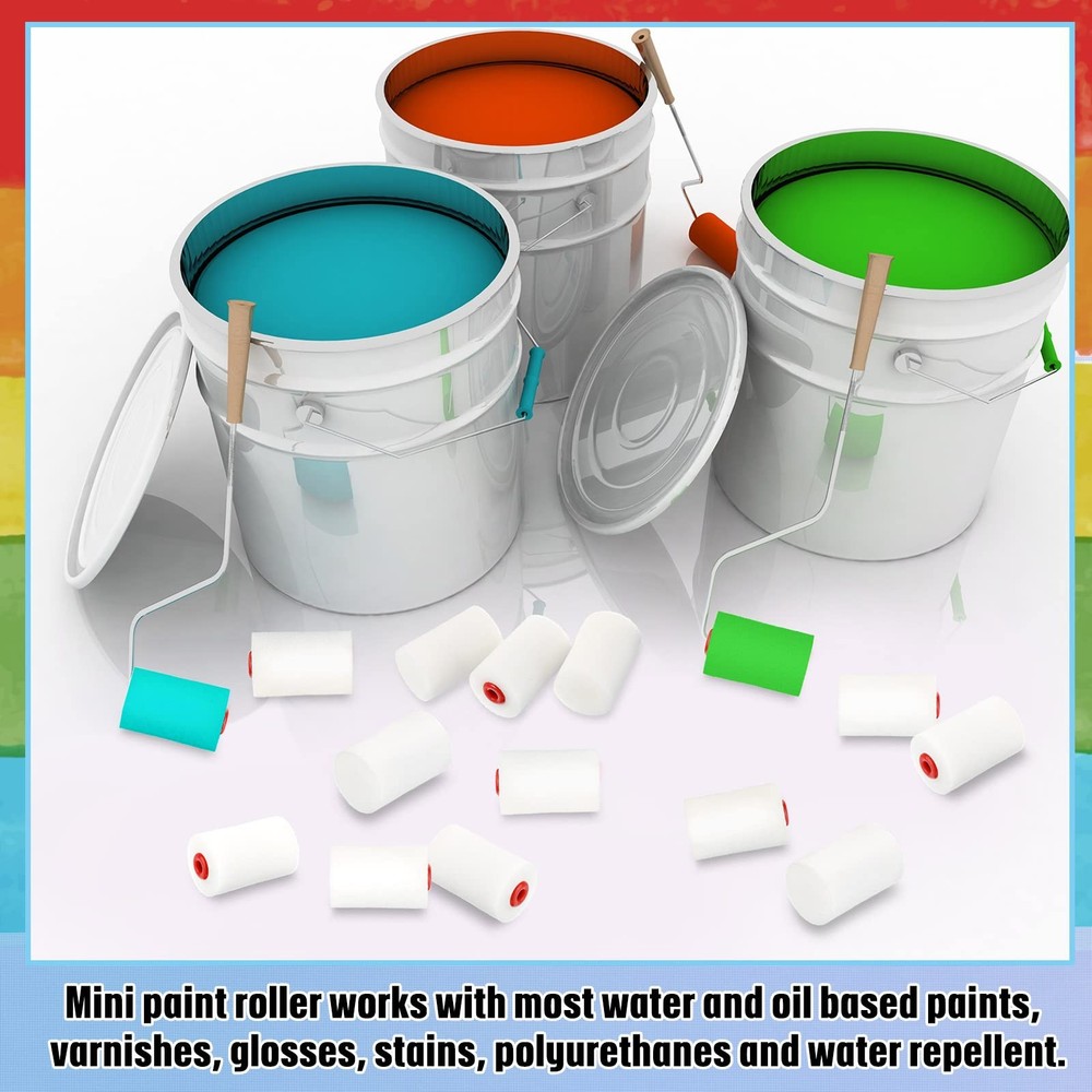 40 Pcs 2 Inch Mini Paint Roller Foam Covers Small High Density...