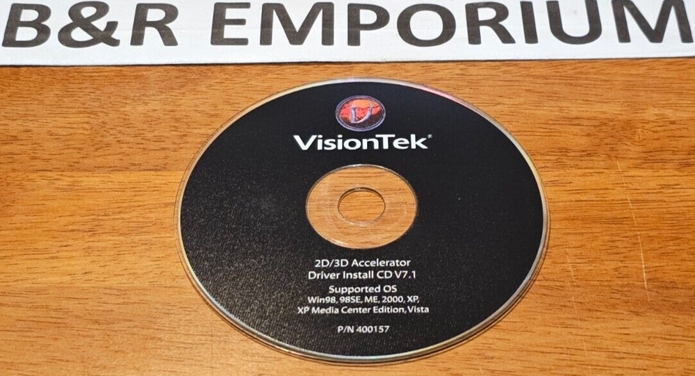 VisionTek 2D/3D Accelorator Driver Install CD V7.1 - (????) - Used CD-ROM