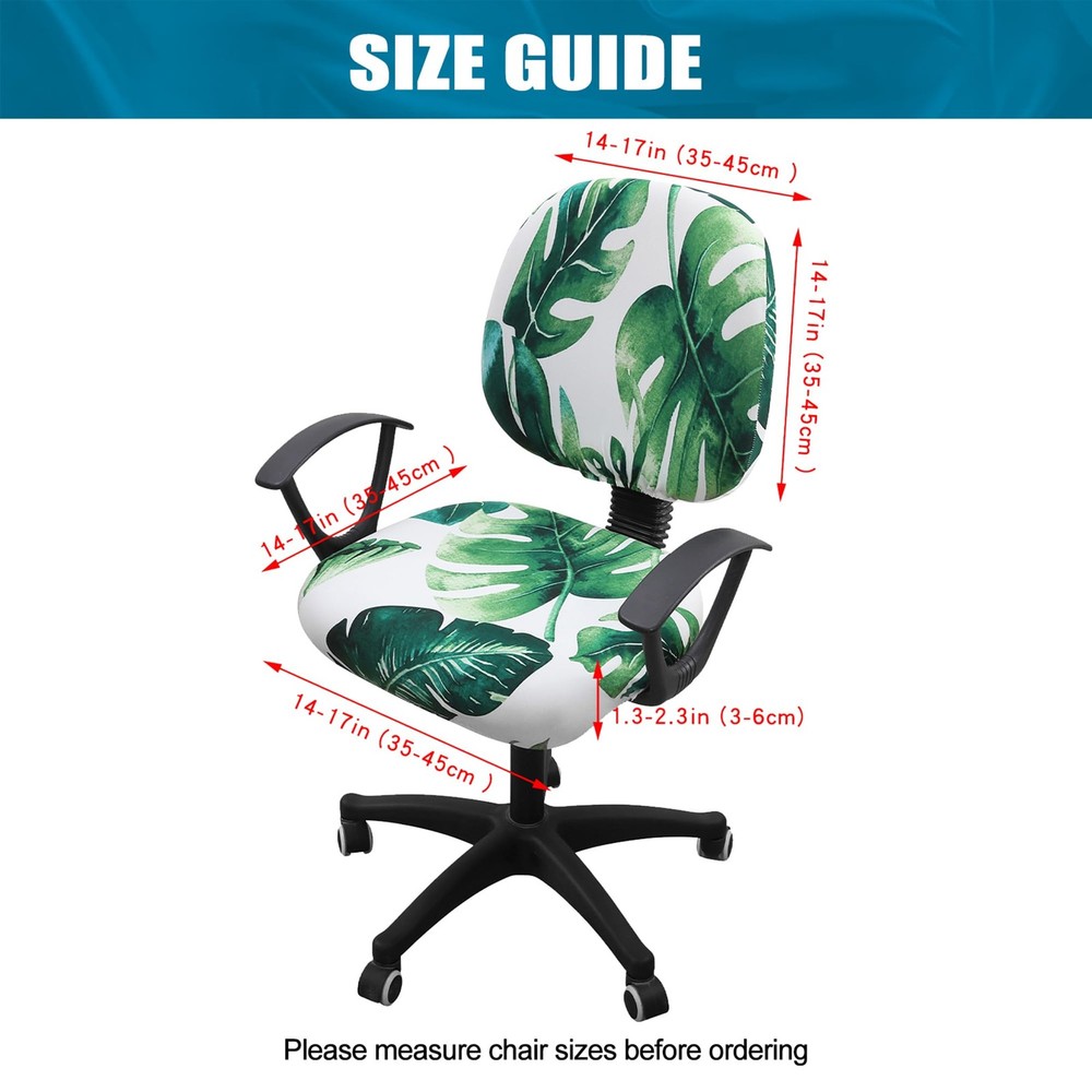 Stretch Printed Office Computer Chair Covers, Universal Washable Removable De...