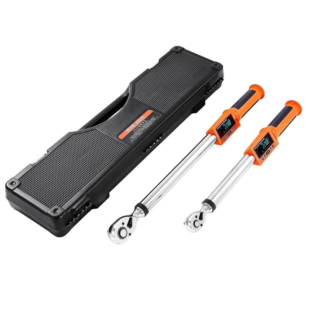 2-Pc Digital Torque Wrench Set, 1/2 & 3/8" Drive, 72-Tooth High-Accuracy Tools