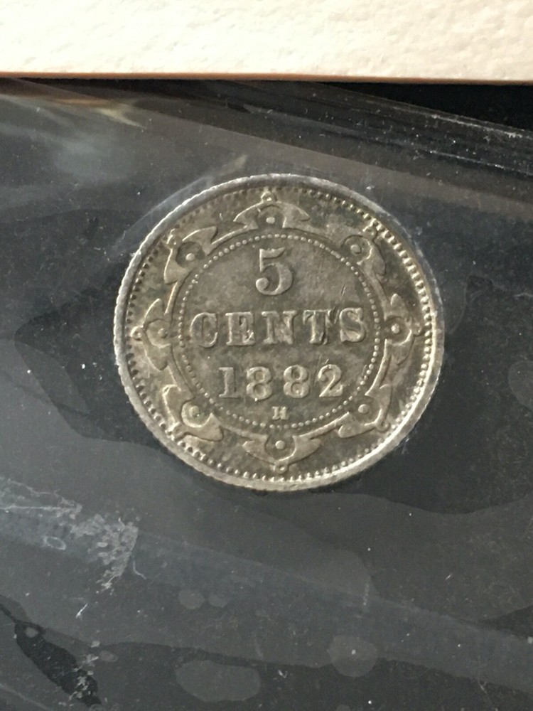1882H ICCS Graded, Newfoundland ¢5 Cent, **VF-30**