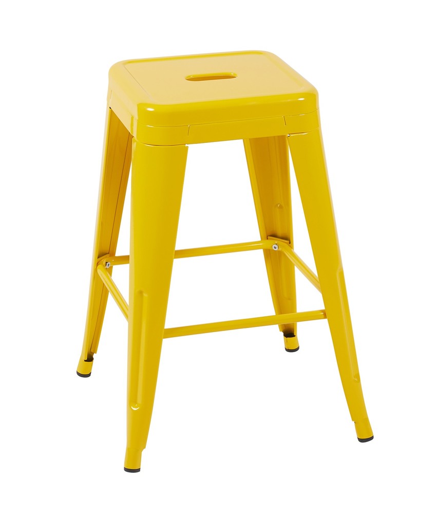 24 Inch Counter Height Stool, Backless Metal Bar Stools Set of 4, Non-Stackabl