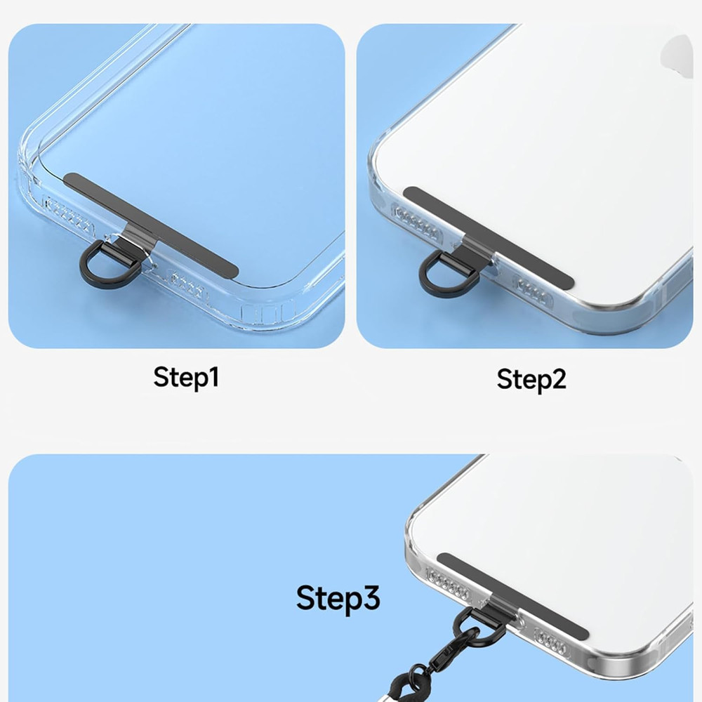 4 Pcs Cell Phone Tether Tab Phone Lanyard Tab 360° Rotatable Metal Phone Tether
