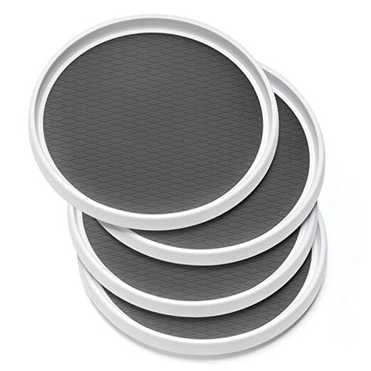 Set of 4, 10 Inch Non-Skid Lazy Susan Organizers - Turntable Rack for 4 Pack