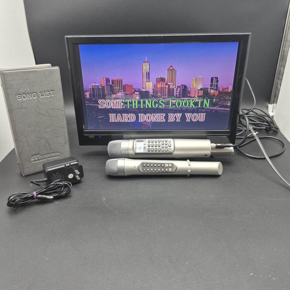 Magic Sing II Enter-Tech Karaoke Microphone System w/ 2 Mics + Songs Tested