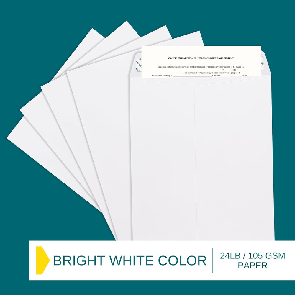 10X13 Envelopes Self Seal - 35 Pack - Open End White Mailing Envelopes for Catal