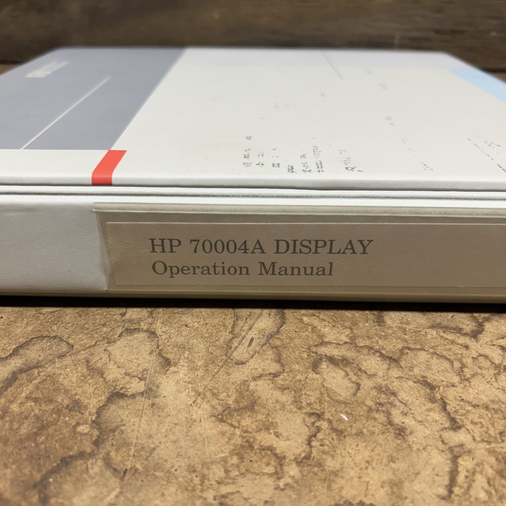 HP 70004A Display Operation Manual
