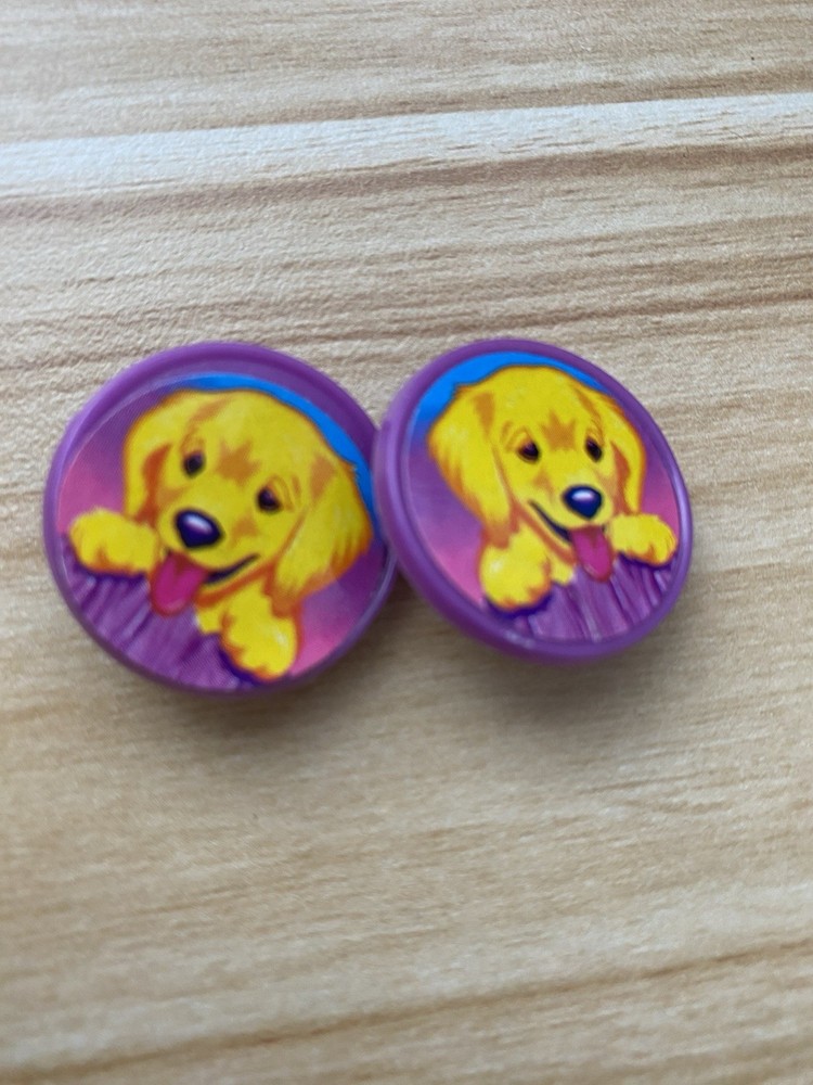 Vintage Lisa Frank Plastic Earrings
