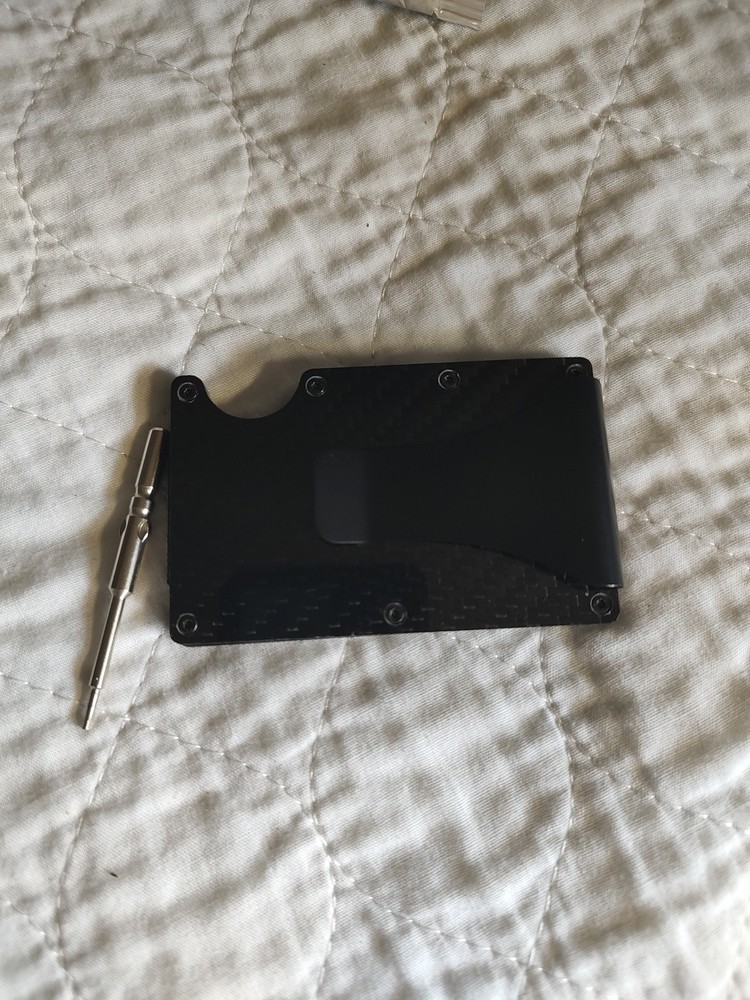 Slim Minimalist RFID Blocking Metal Wallet Black New