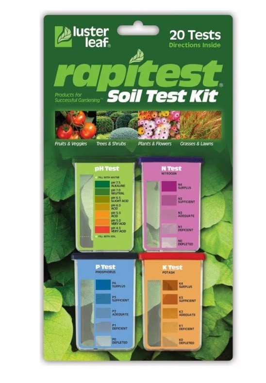 Luster Leaf Rapitest Soil Test Kit, Tests pH Nitrogen Phosphorus Potash, Outdoor
