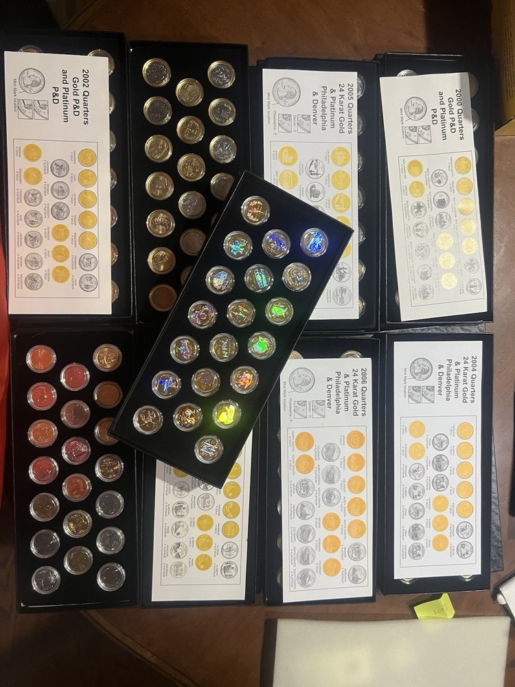 Gold And Platinum Coated State Quarters