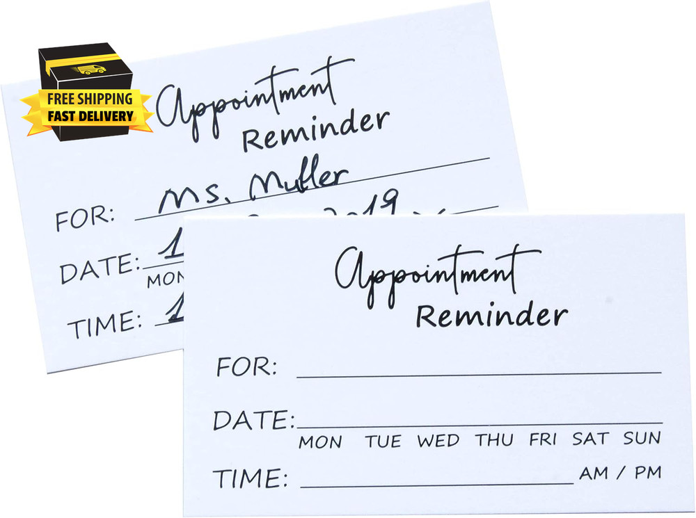 Appointment Reminder Cards Pack of 100 ⭐️⭐️⭐️⭐️⭐️