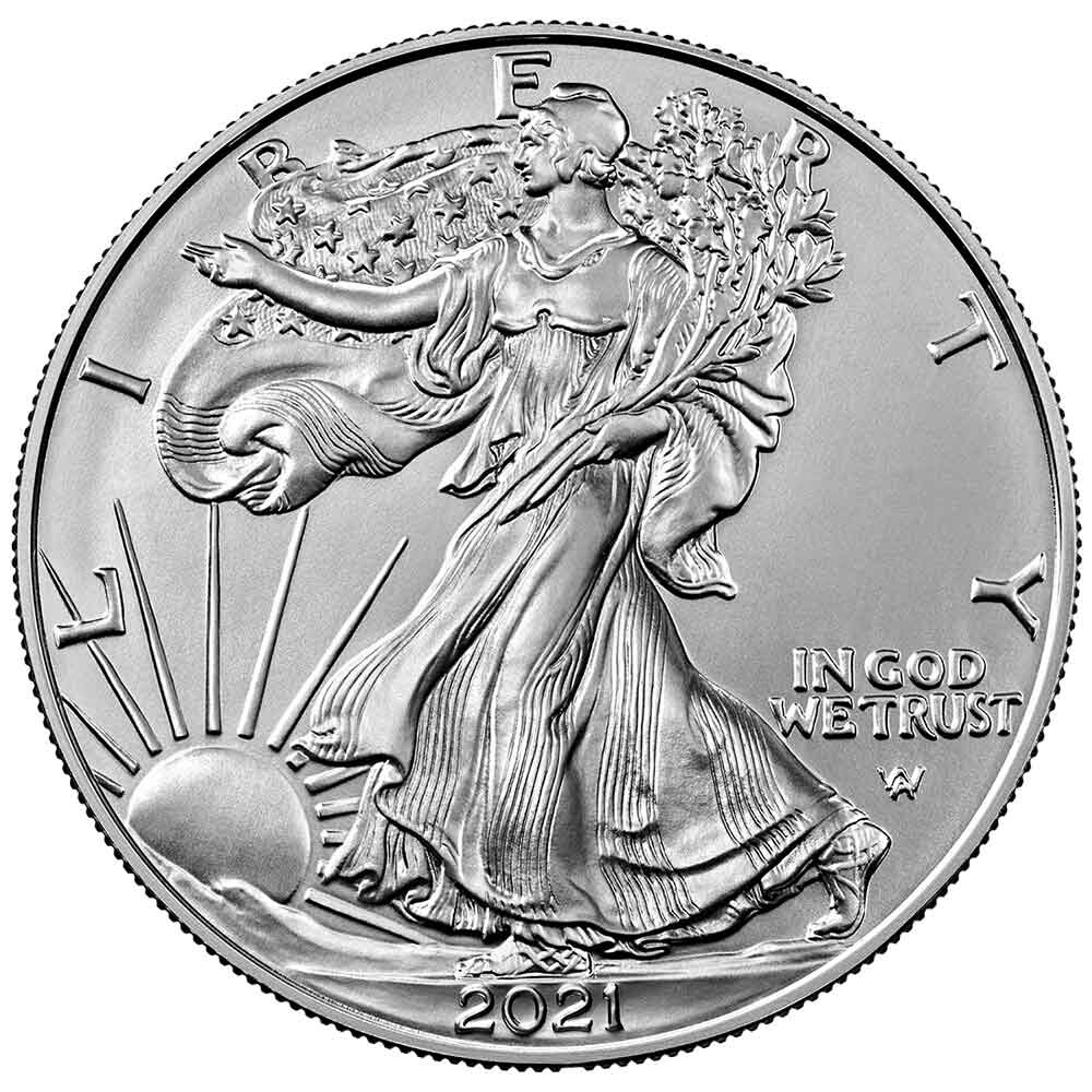 2021 $1 Type 2 American Silver Eagle 1 oz BU