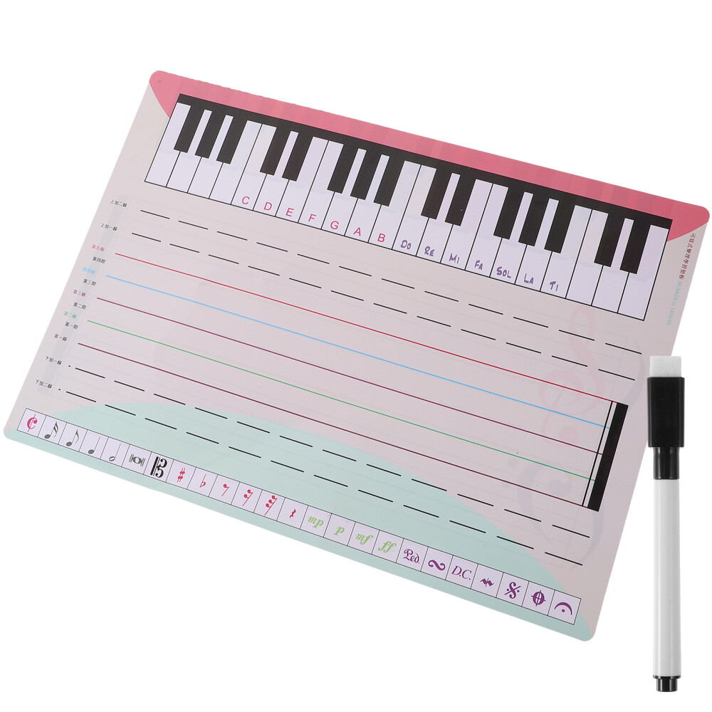 Dry Erase White Board Musical Note Lapboard Reusable Staff Board