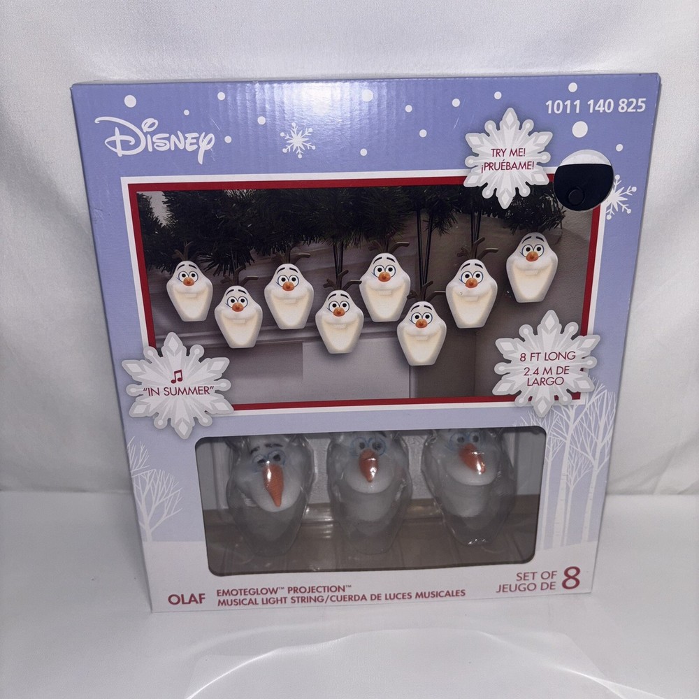 Disney Frozen OLAF Singing Illuminated 8 Ct Musical 8 FT String Light Set