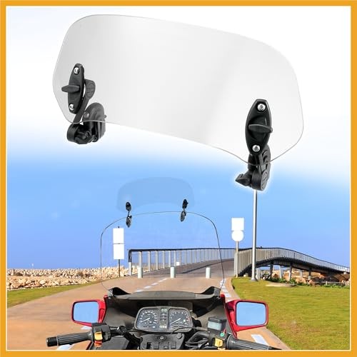 28.5cm Motorcycle Windshield Motorcycle Wind Deflector Clear Lens Adjustable