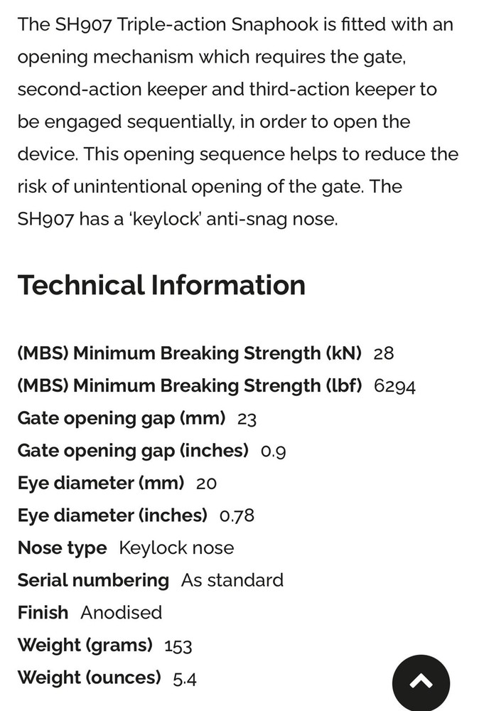 ISC Triple Action Snap Hook Part Number SH907A