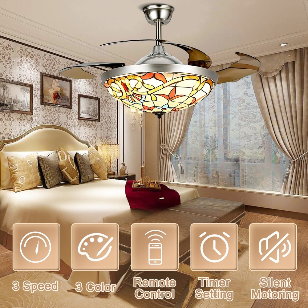 42" American style printed invisible fan light with remote control