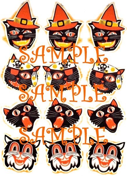 Halloween Black Cats Waterslide Decals