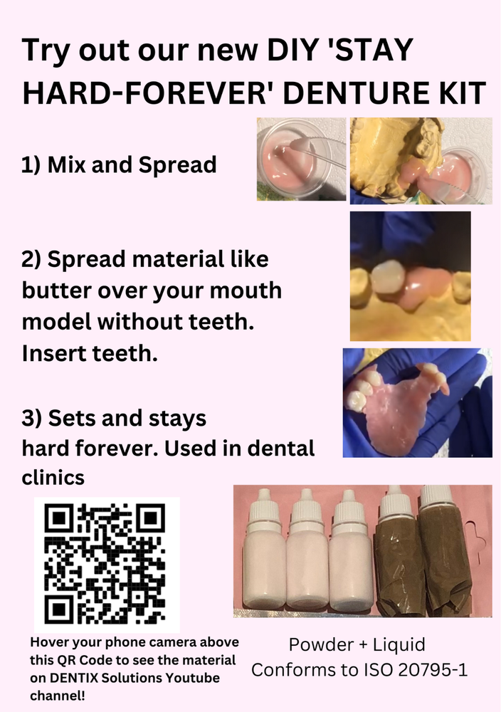 DIY Denture Basic Kit WITH Impression Kit Model Cast, Fun and Simple, Affordable