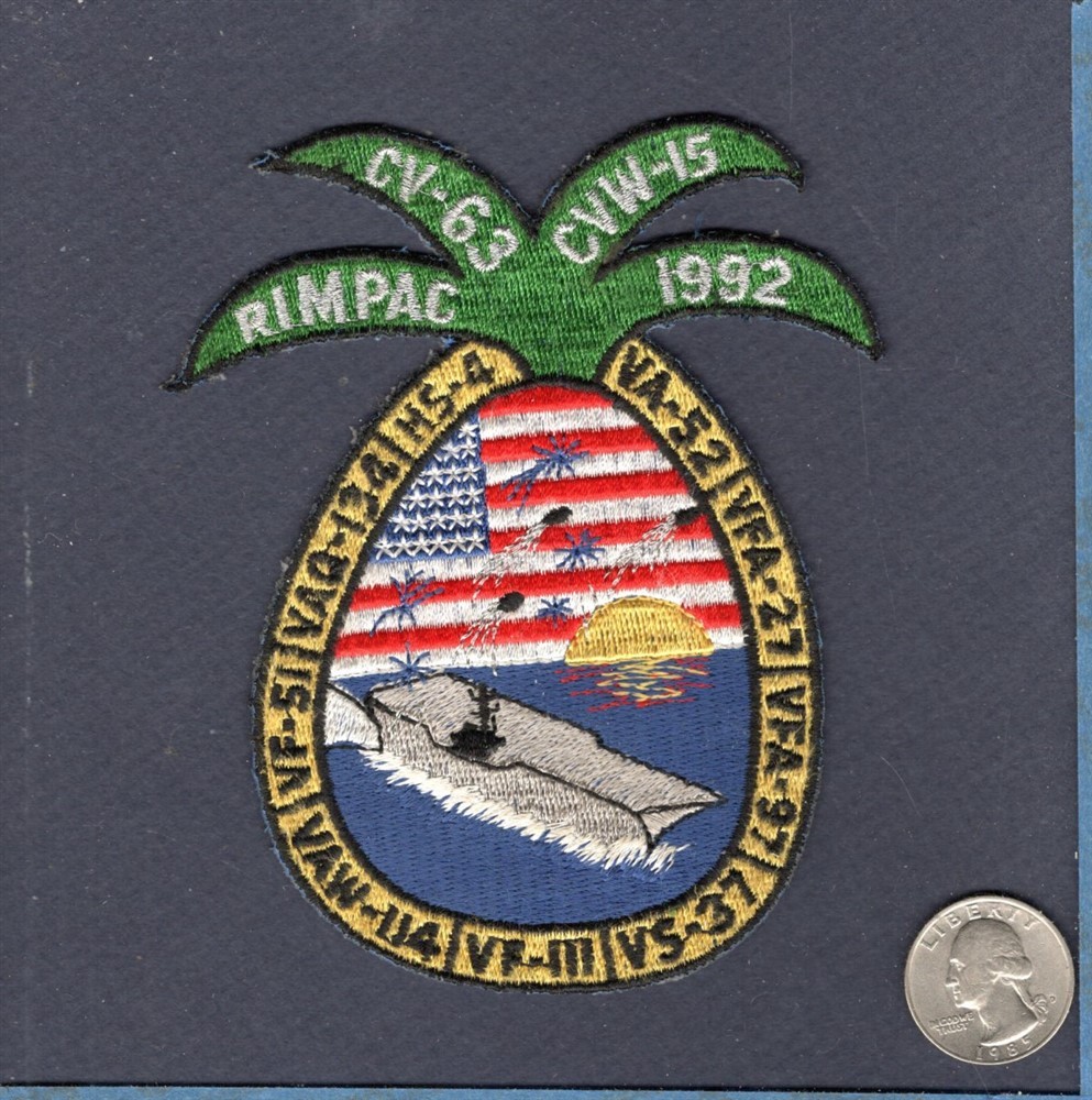 CV-63 USS KITTY HAWK CVW-15 RIMPAC 1992 US NAVY Squadron Ship Patch