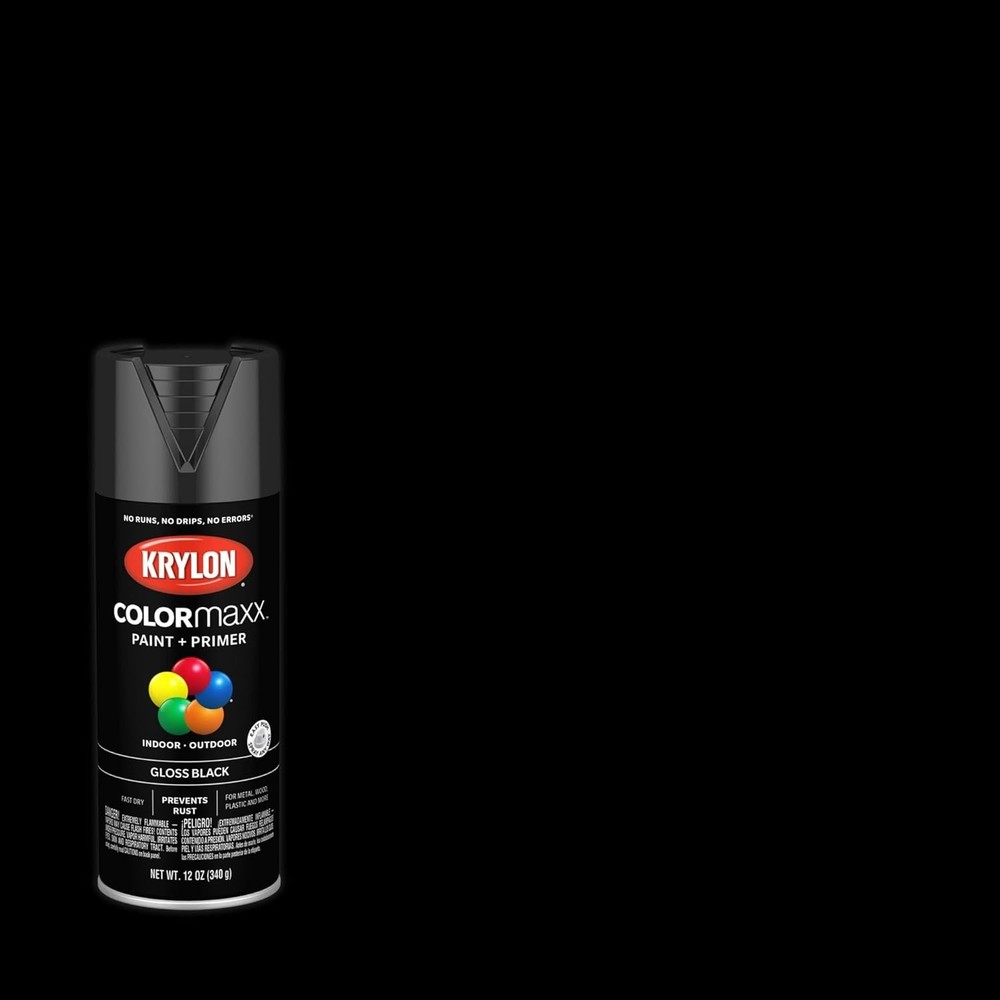Versatile Rust Resistant Gloss Black Spray Paint - 12 Oz for Multiple Surfaces