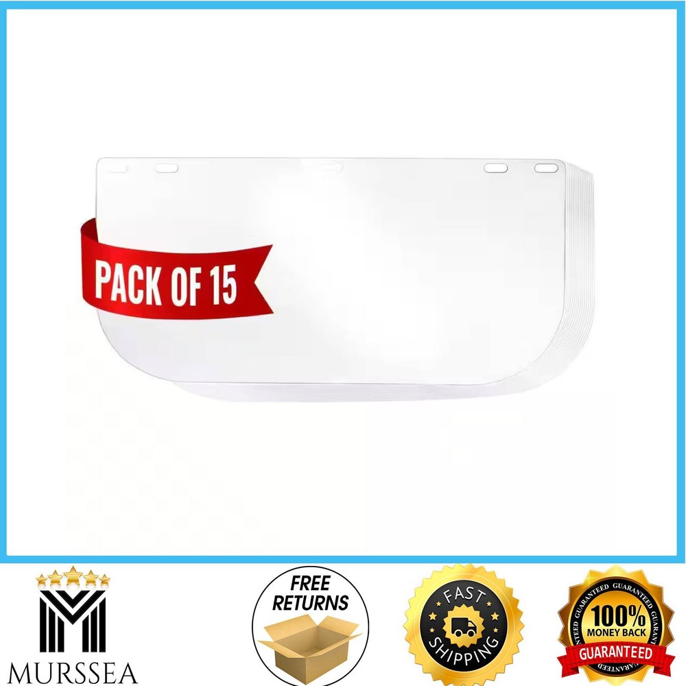 15-Pack Replacement Clear Face Shields