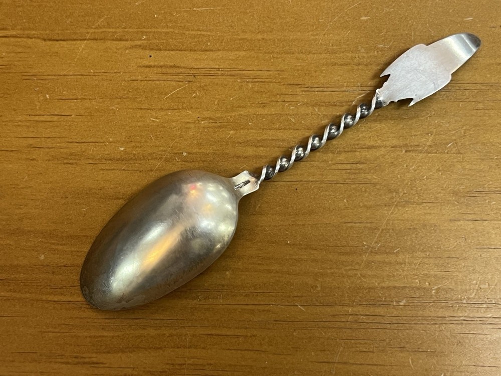 Corn On Cob Design Vintage Sterling Silver Souvenir Spoon