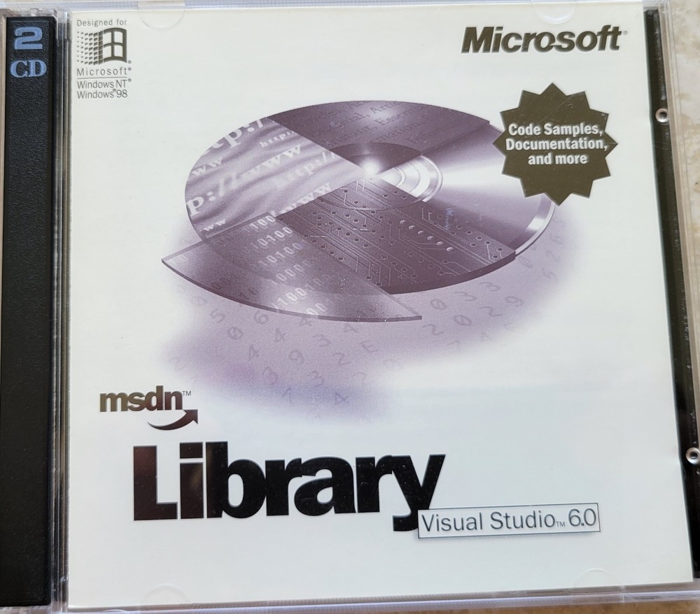 Vintage - Microsoft Visual Studio 6.0 by MSDN Library, 2 CDs, 1998