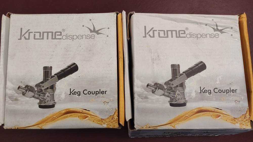 (2) New Krome Dispense C737 Keg Coupler D System Brass Body & Probe Pull Handle