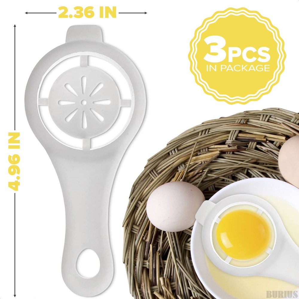 3-PACK Tool Yolk White Separator - Egg Divider Strainer ---, Plastic