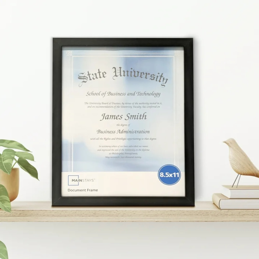(2 Pack) 8.5x11 Document Picture Frame Certificate Wall Home Office Decor, Black