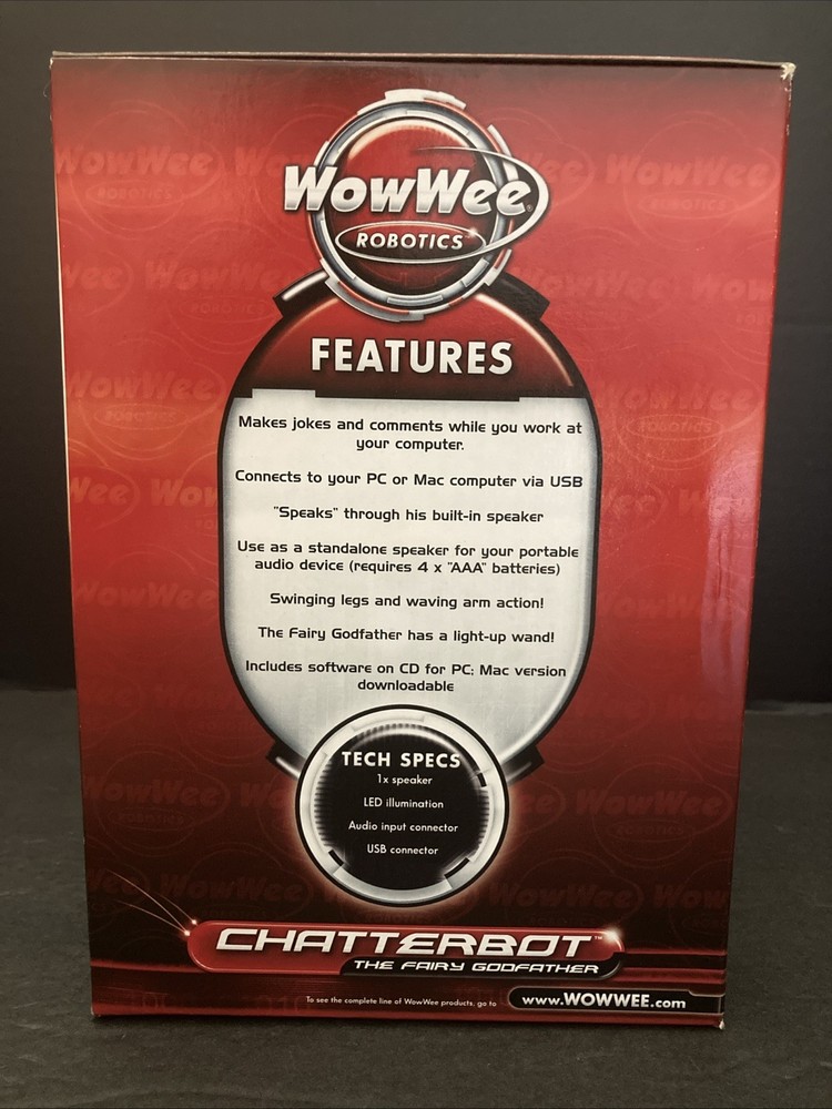 WowWee Robotics Chatterbot The Fairy GodFather Works w/ PC or Mac - Interactive