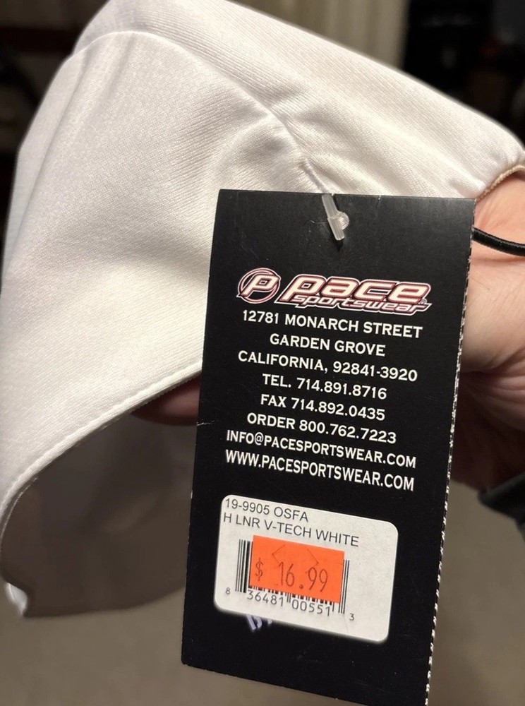 Pace 19-9905 OSFA V-tech White Cycling Cap